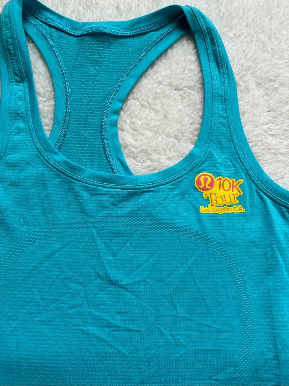 Lululemon 10k LA Turquoise Racerback Swiftly Tech Tank Top